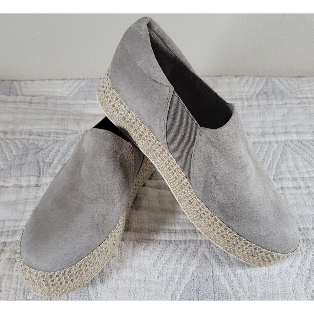 Vince Women’s Platform Espadrille Slip-On Shoes Gray Suede Size 7‎ 37.5 Round